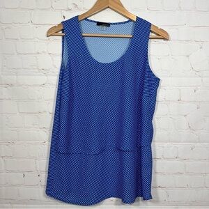 Renuar Womens Blue Tank Top Blouse Sleeveless Size Small